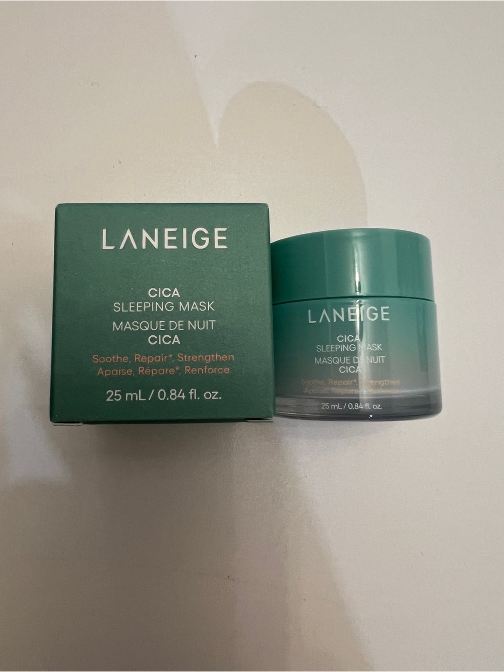 LANEIGE Cica Sleeping Mask - Teal Green Jar and Box